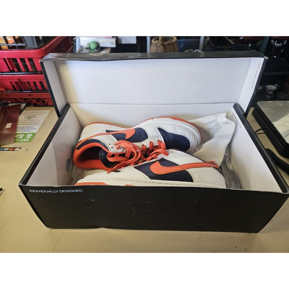 NIKEID BEARS THEME Sz 7.5 Lace-Up Athletic Colorblock Sneakers Blue White Orange
